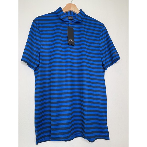 Oakley Mens Step Shade Stripe Performance Polo Ozone Size Small NWT - Picture 4 of 12
